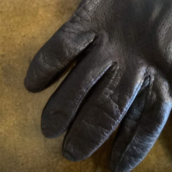 Vintage Women’s Dark Brown Gloves 100% Leather Size 7 Wool Lining Made in Italy - Picture 4 of 9